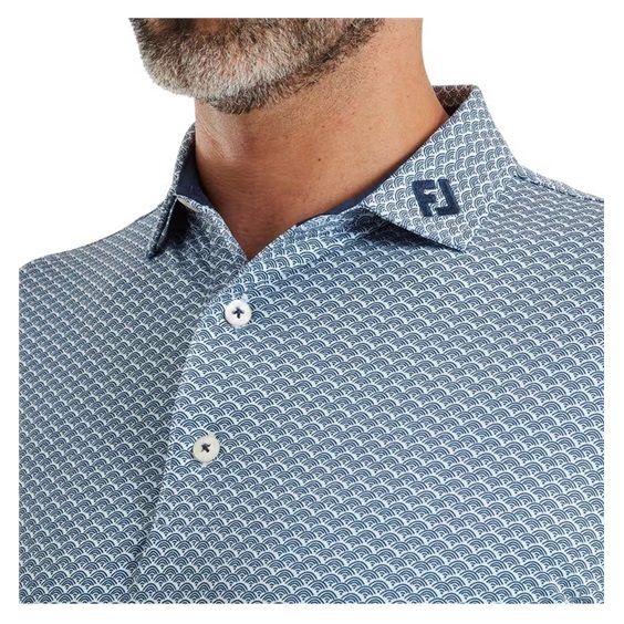 FootJoy Scallop Geo Pique Herren Poloshirt, navy