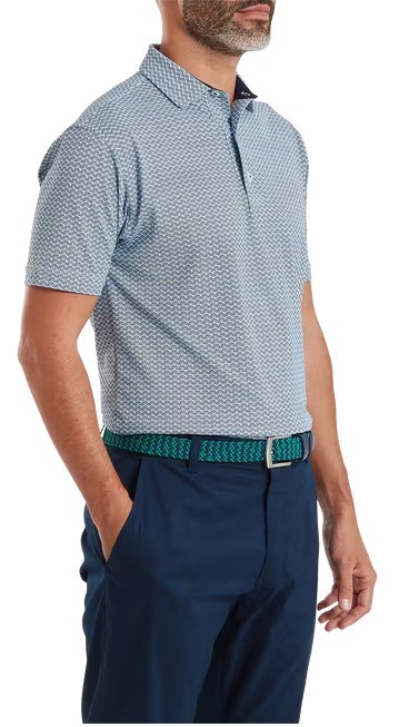 FootJoy Scallop Geo Pique Herren Poloshirt, navy