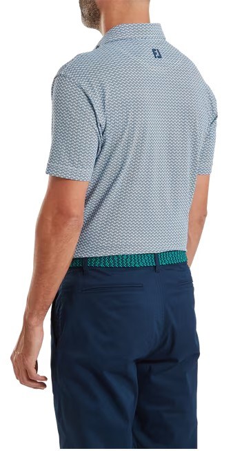 FootJoy Scallop Geo Pique Herren Poloshirt, navy