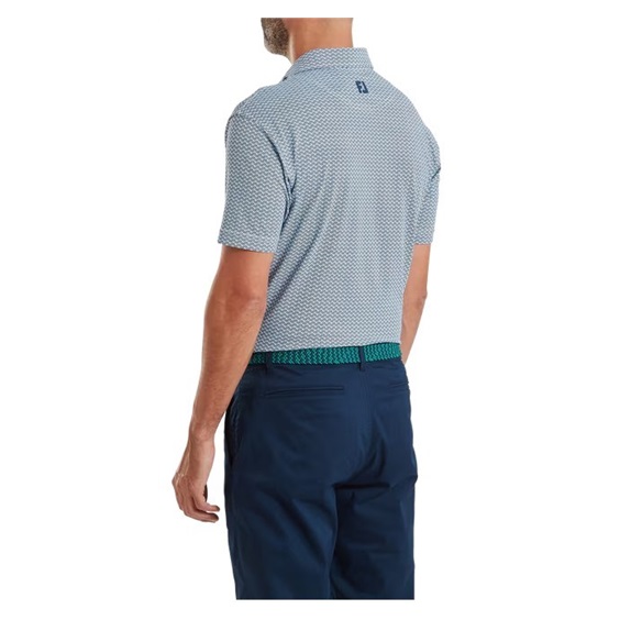 FootJoy Scallop Geo Pique Herren Poloshirt, navy