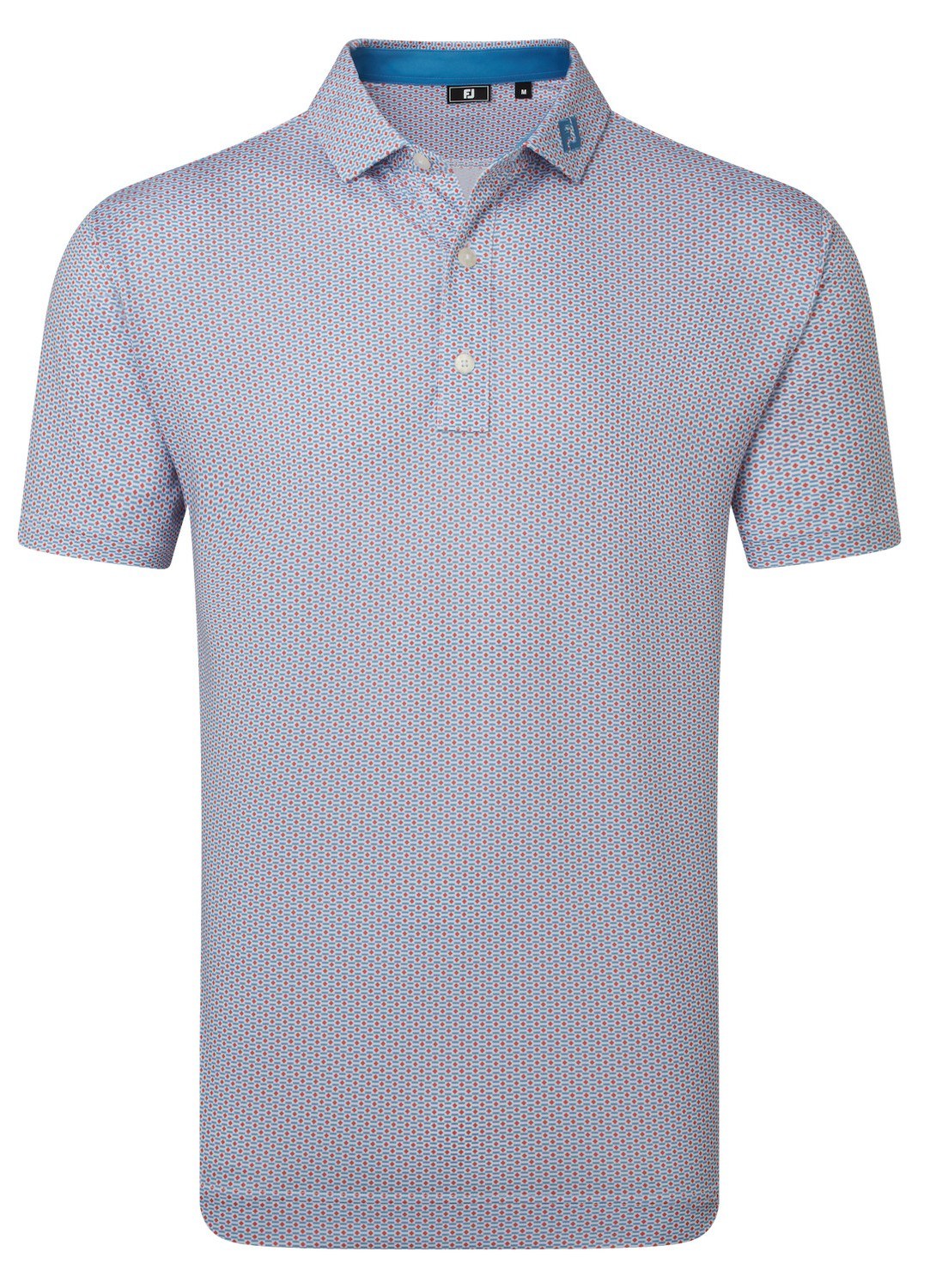 FootJoy Nautical Flag Print Lisle Herren Poloshirt, nantucket red/coastal blue