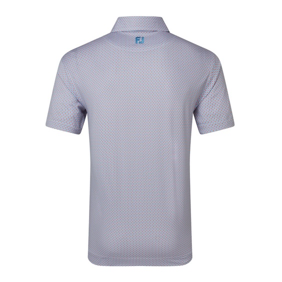 FootJoy Nautical Flag Print Lisle Herren Poloshirt, nantucket red/coastal blue