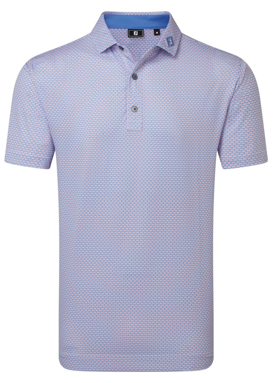 FootJoy Nautical Flag Print Lisle Herren Poloshirt, pink pop/vivid violet