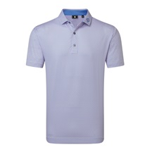FootJoy Nautical Flag Print Lisle Herren Poloshirt, pink pop/vivid violet