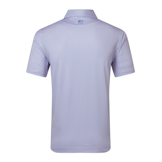 FootJoy Nautical Flag Print Lisle Herren Poloshirt, pink pop/vivid violet