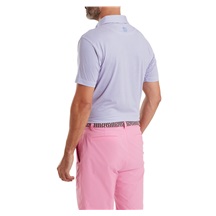 FootJoy Nautical Flag Print Lisle Herren Poloshirt, pink pop/vivid violet