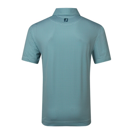 FootJoy Nautical Flag Print Lisle Herren Poloshirt, field green/navy