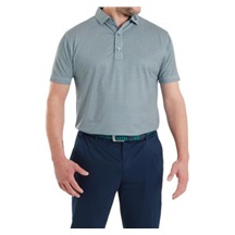 FootJoy Nautical Flag Print Lisle Herren Poloshirt, field green/navy