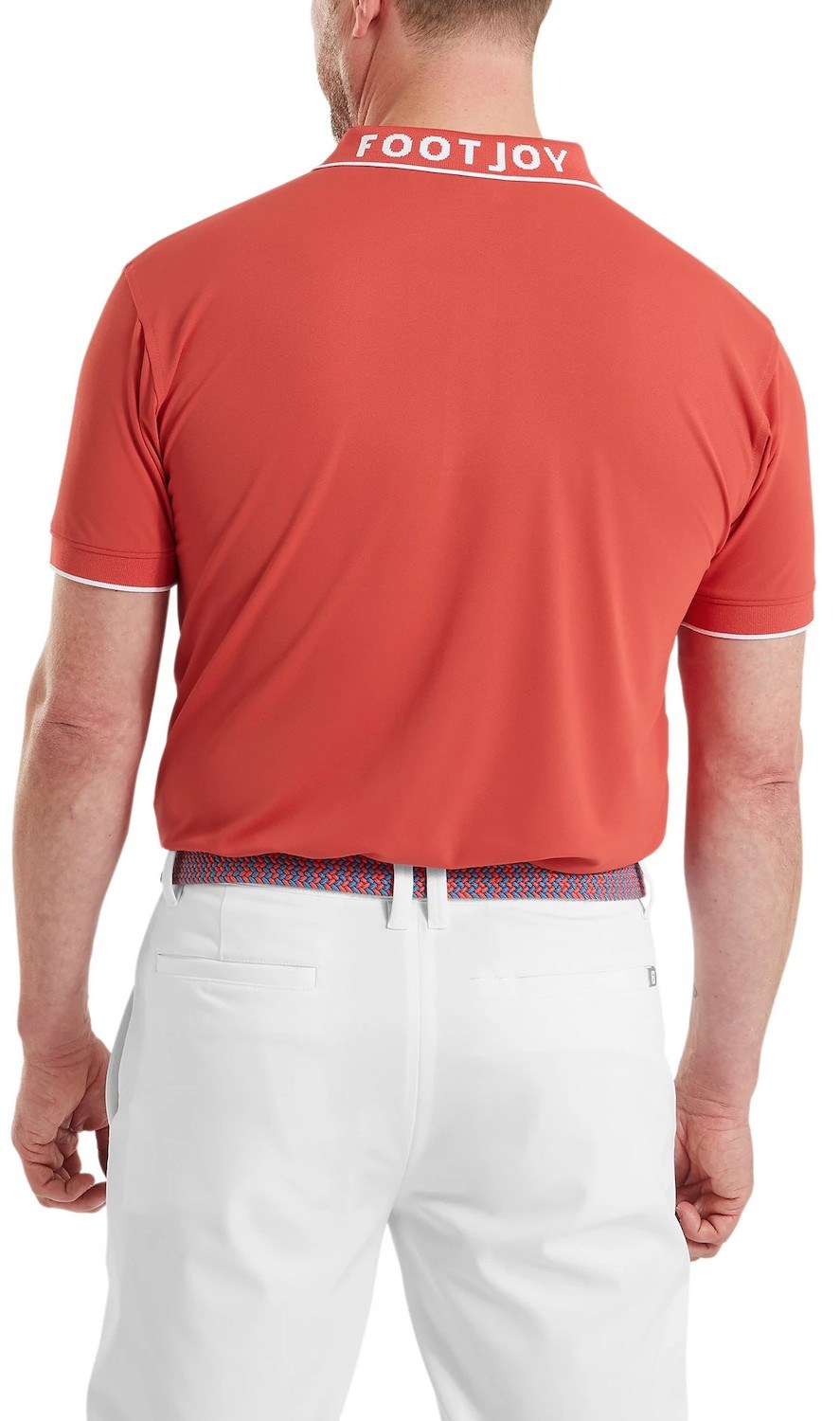 FootJoy FJ Wordmark Pique Herren Poloshirt, nantucket red