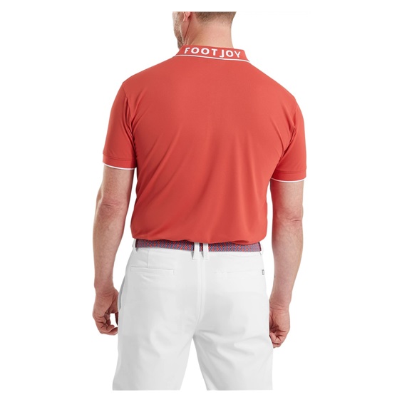 FootJoy FJ Wordmark Pique Herren Poloshirt, nantucket red