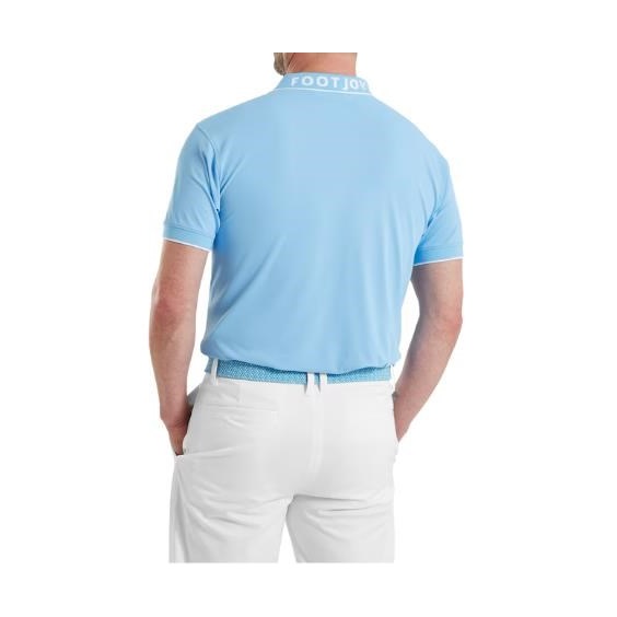FootJoy FJ Wordmark Pique Herren Poloshirt, blau reef