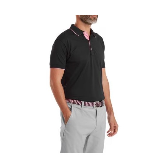 FootJoy FJ Wordmark Herren Poloshirt, pique schwarz