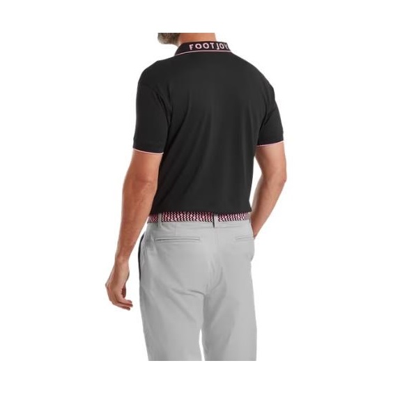FootJoy FJ Wordmark Herren Poloshirt, pique schwarz