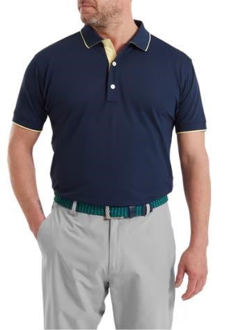 FootJoy FJ Wordmark Pique Herren Poloshirt, dunkelblau