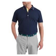 FootJoy FJ Wordmark Pique Herren Poloshirt, dunkelblau