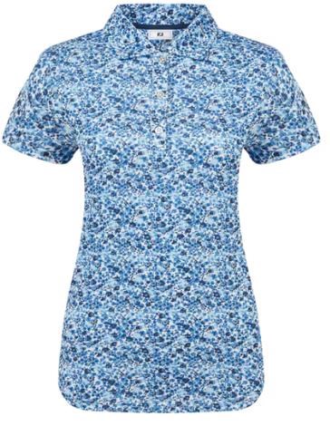 FootJoy Cap Sleeve Lisle Damen Poloshirt, navy floral print