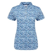 FootJoy Cap Sleeve Lisle Damen Poloshirt, navy floral print