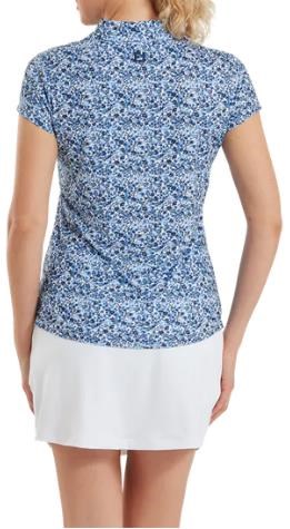 FootJoy Cap Sleeve Lisle Damen Poloshirt, navy floral print
