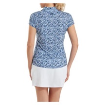 FootJoy Cap Sleeve Lisle Damen Poloshirt, navy floral print
