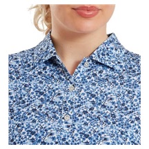 FootJoy Cap Sleeve Lisle Damen Poloshirt, navy floral print