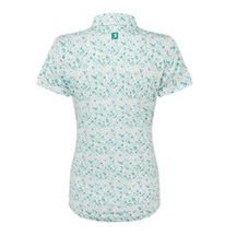 FootJoy Cap Sleeve Lisle Damen Poloshirt, tile blue floral print
