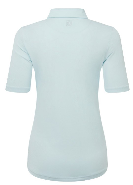 FootJoy Half Sleeve Ruched Lisle Damen Poloshirt, glacial blue