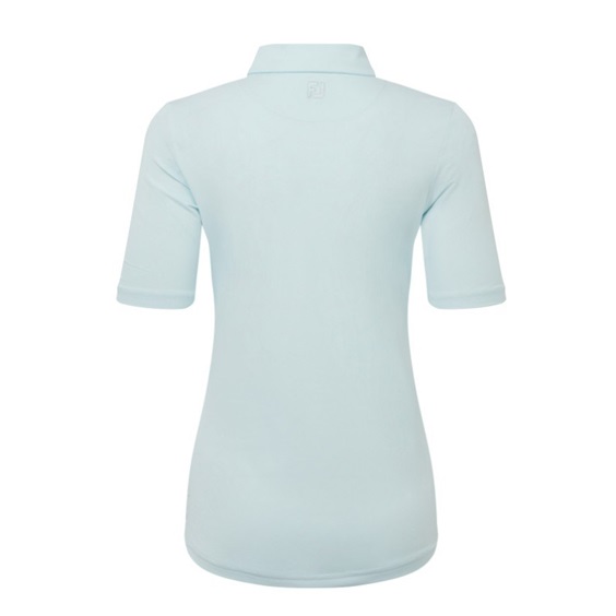 FootJoy Half Sleeve Ruched Lisle Damen Poloshirt, glacial blue