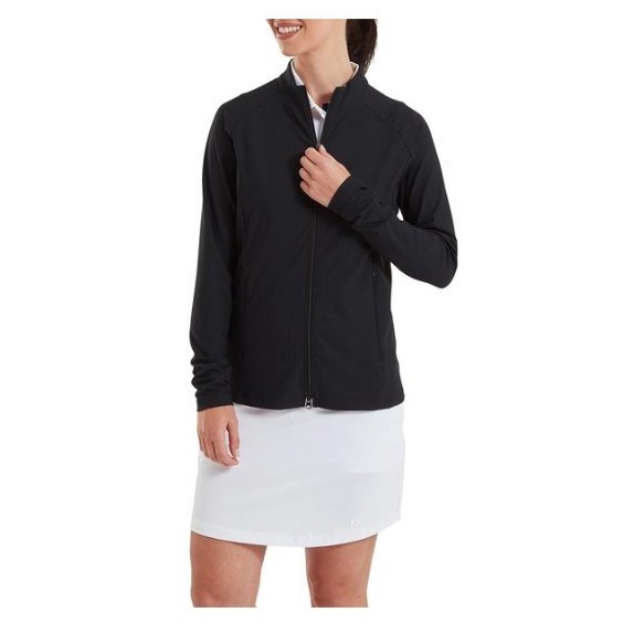 FootJoy Full-Zip Rib Midlayer Damen Sweatshirt, schwarz