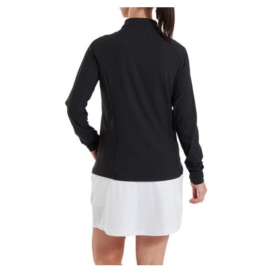 FootJoy Full-Zip Rib Midlayer Damen Sweatshirt, schwarz