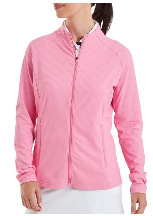 FootJoy Full-Zip Rib Midlayer Damen Sweatshirt, rosa