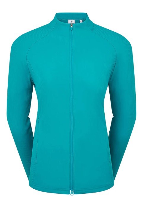 FootJoy Full-Zip Rib Midlayer Damen Sweatshirt, tite blue