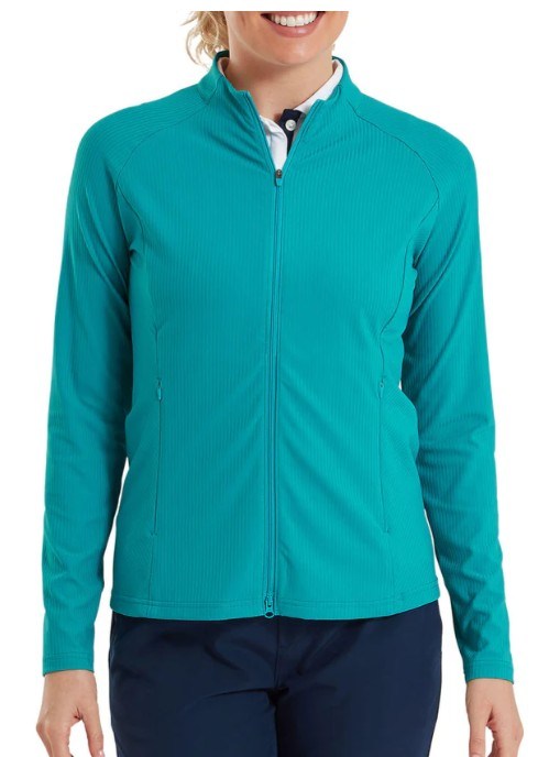 FootJoy Full-Zip Rib Midlayer Damen Sweatshirt, tite blue