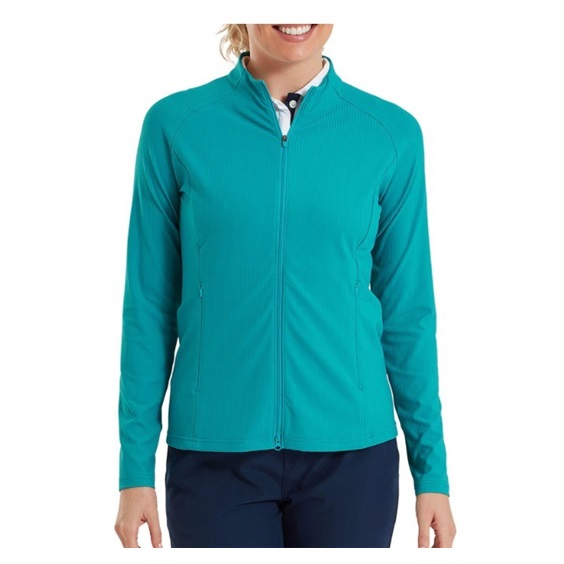 FootJoy Full-Zip Rib Midlayer Damen Sweatshirt, tite blue