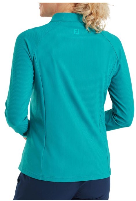 FootJoy Full-Zip Rib Midlayer Damen Sweatshirt, tite blue