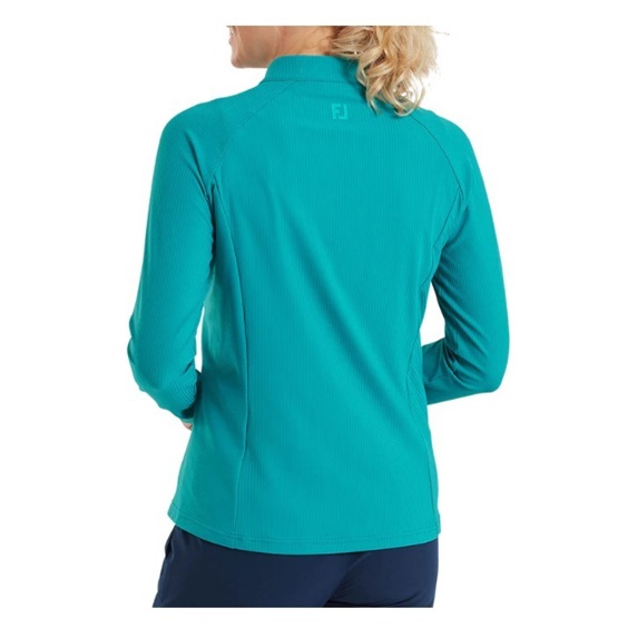 FootJoy Full-Zip Rib Midlayer Damen Sweatshirt, tite blue
