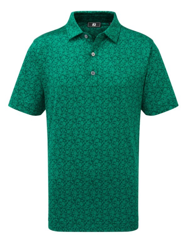 FootJoy Painted Floral Lisle Junior Poloshirt, field green