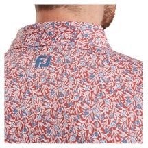 FootJoy Meadow Print Lisle Herren Poloshirt, nantucket red/hambray/coastal blue