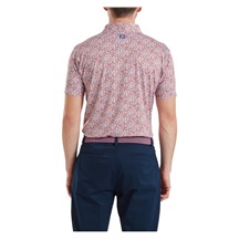 FootJoy Meadow Print Lisle Herren Poloshirt, nantucket red/hambray/coastal blue