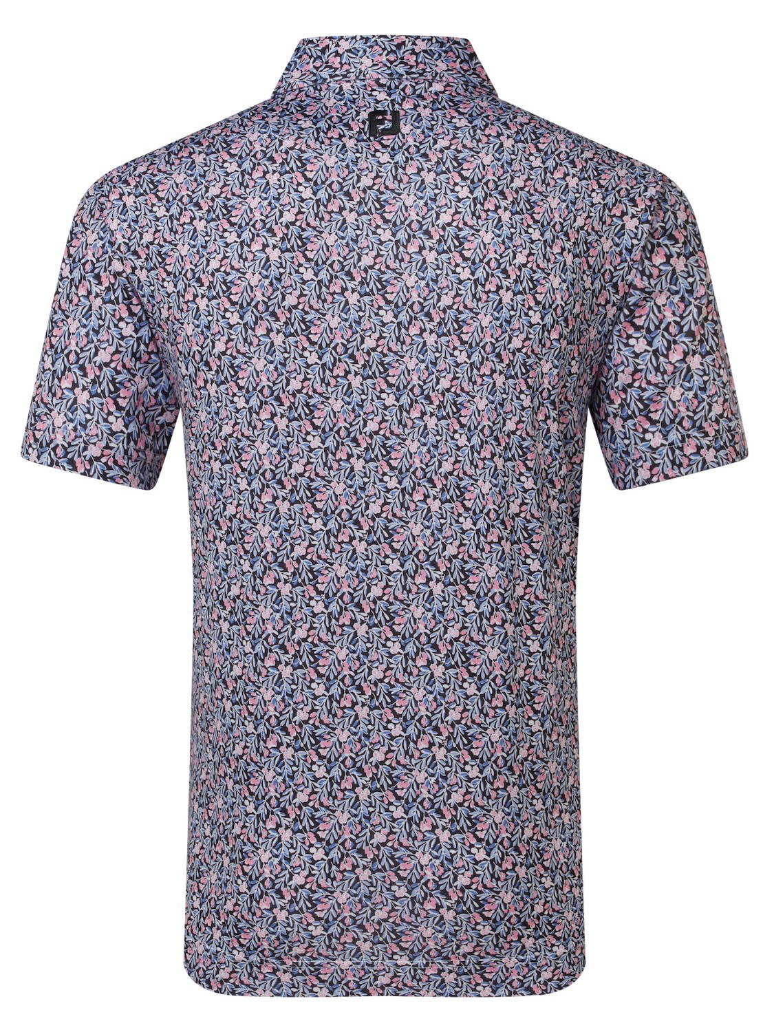 FootJoy Meadow Print Lisle Herren Poloshirt, black/vivid violet/pink pop