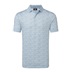 FootJoy Hidden Palm Print Lisle Herren Poloshirt, chambray/white