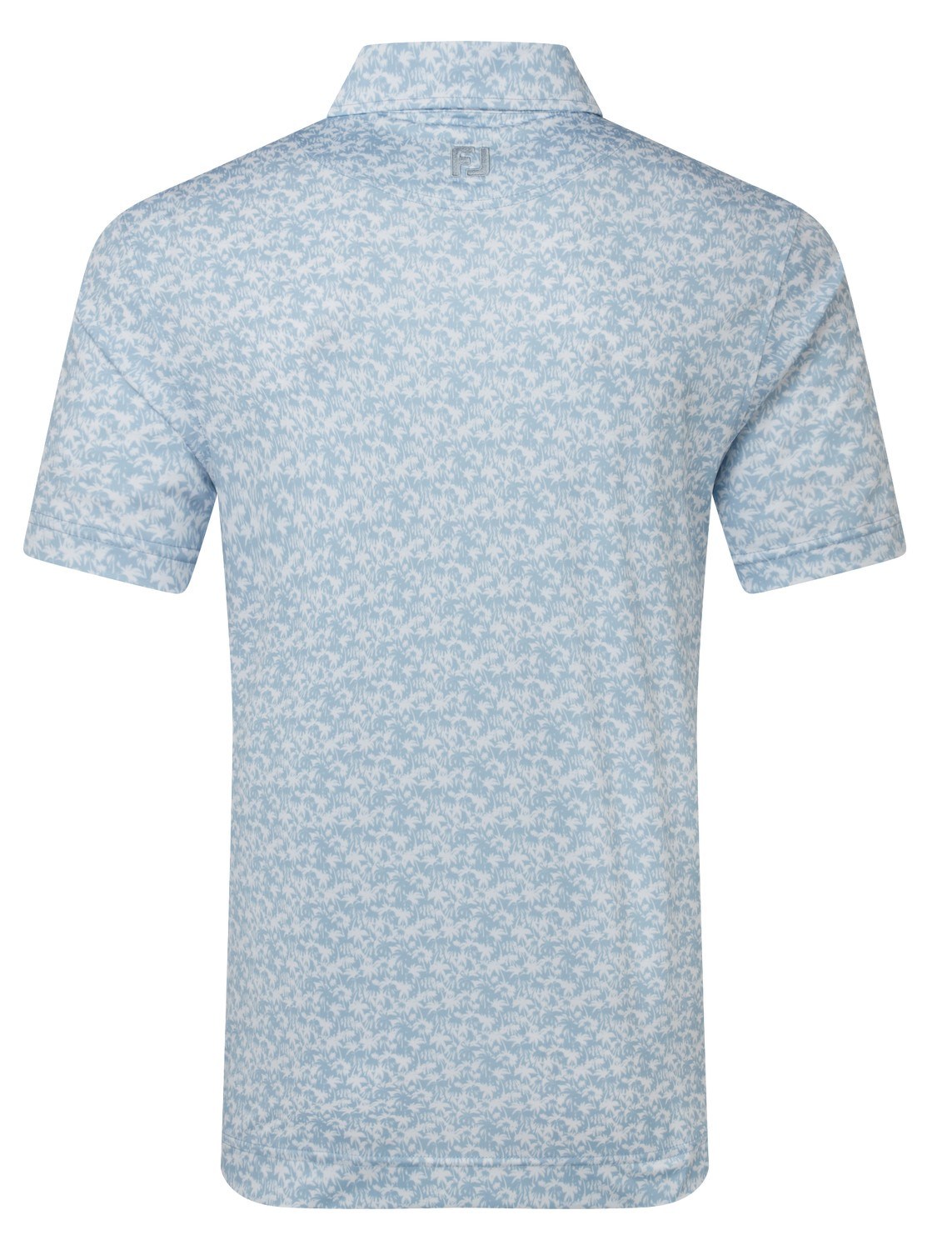 FootJoy Hidden Palm Print Lisle Herren Poloshirt, chambray/white