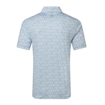 FootJoy Hidden Palm Print Lisle Herren Poloshirt, chambray/white