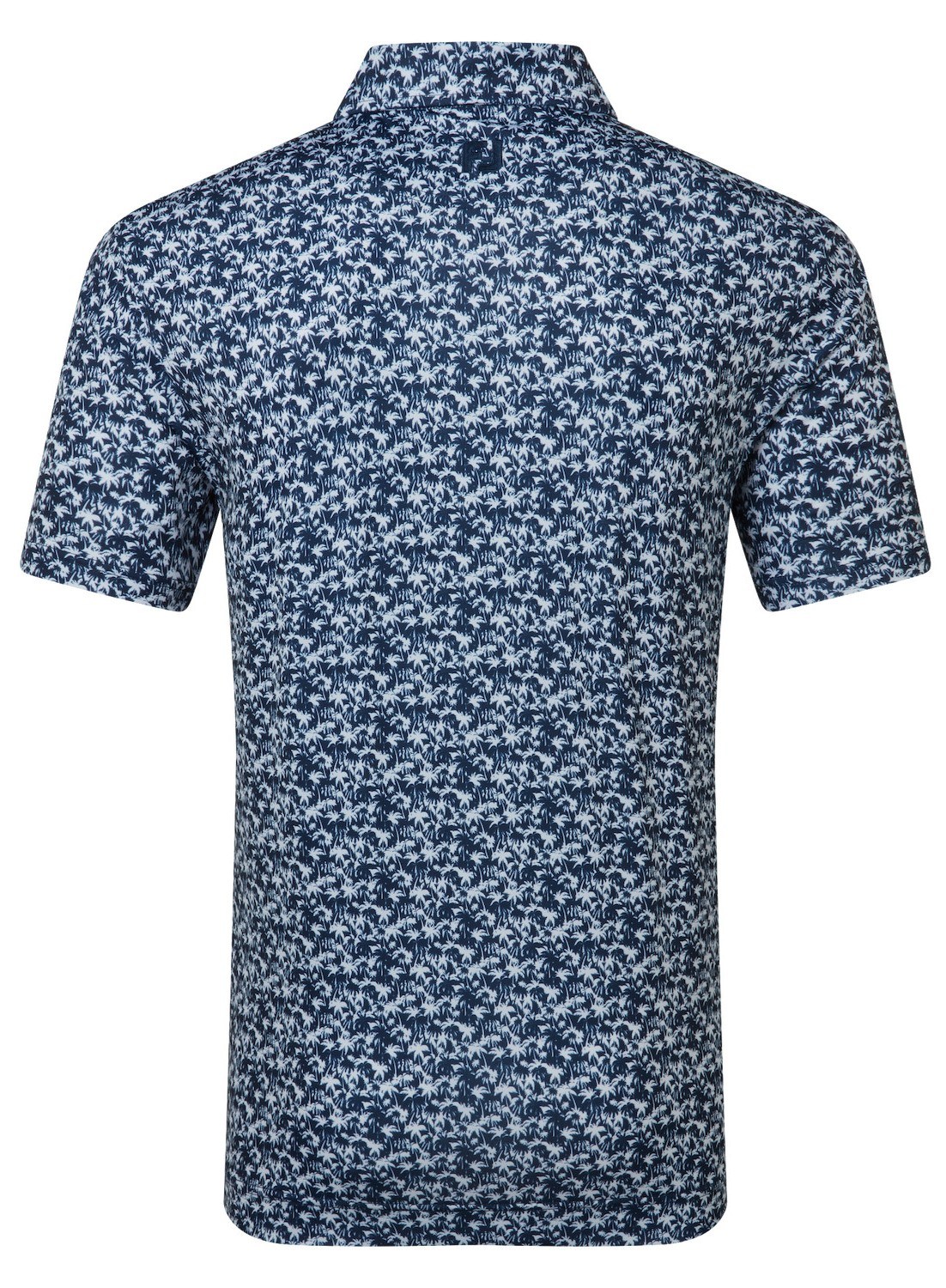 FootJoy Hidden Palm Print Lisle Herren Poloshirt, weiss/blau