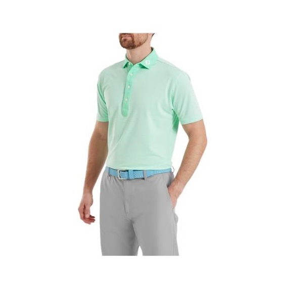 FootJoy Feeder Stripe Pique Herren Poloshirt, sea glass