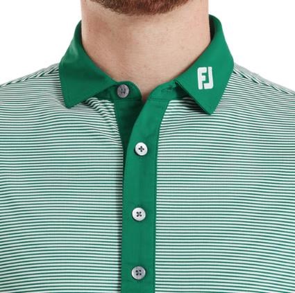 FootJoy Feeder Stripe Pique Herren Poloshirt, field green