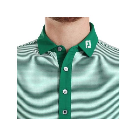 FootJoy Feeder Stripe Pique Herren Poloshirt, field green