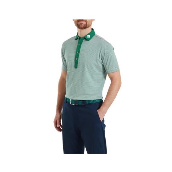 FootJoy Feeder Stripe Pique Herren Poloshirt, field green