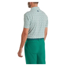 FootJoy Surfs Up Print Lisle Herren Poloshirt, field green/white/sunshine/navy