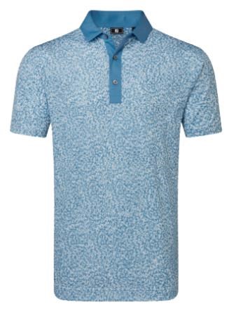 FootJoy Condensed Camo Print Lisle  Herren Poloshirt, white/chambray/coastal blue