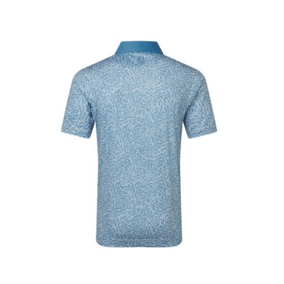 FootJoy Condensed Camo Print Lisle  Herren Poloshirt, white/chambray/coastal blue